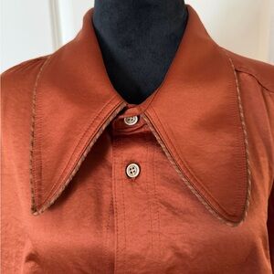Women's Rust Button-Up Top